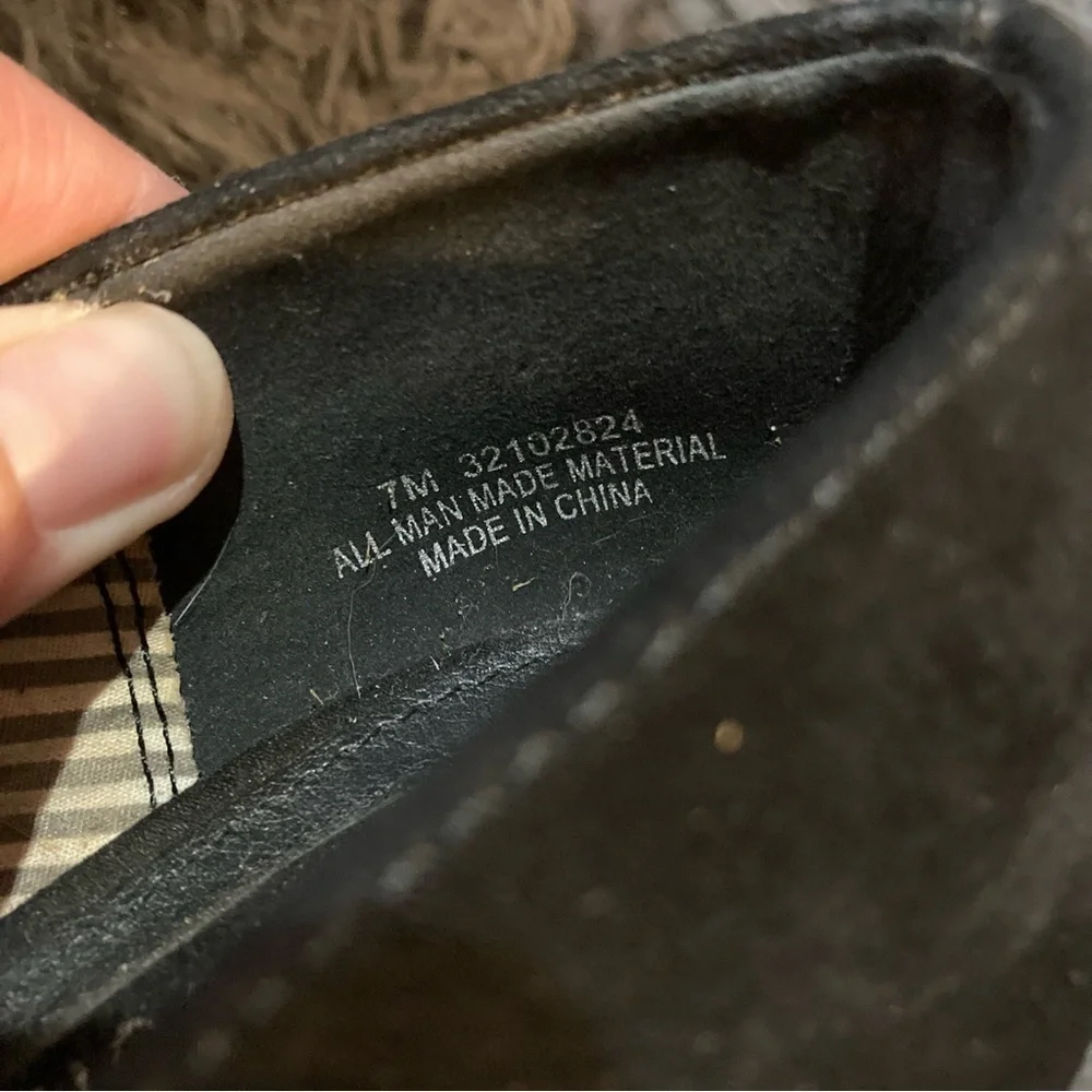 Ladies Black Velvet Like Wedge